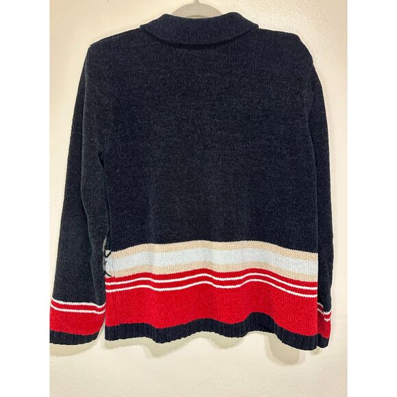 Sag Harbor Women's Chenille Type Full Front Zip Holiday Sweater, Size M - Picture 3 of 3